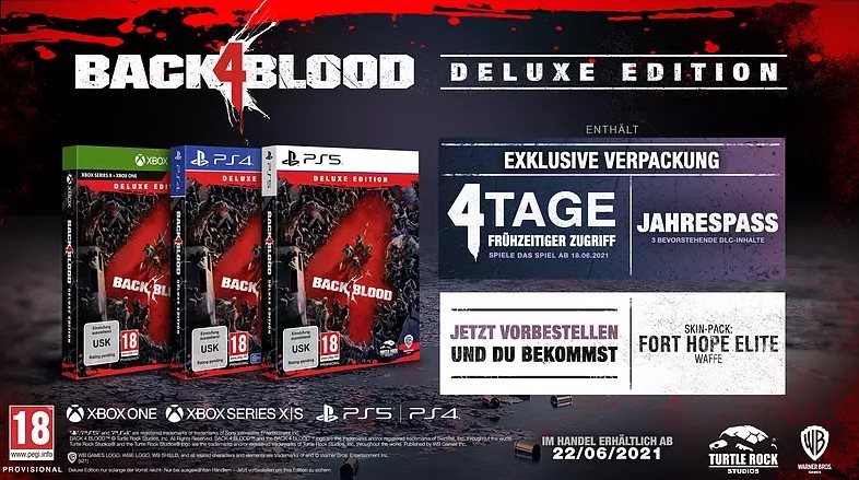 Natürlich gibt es auch in Back 4 Blood unterschiedliche Editionen mit zusätzlichen Boni.