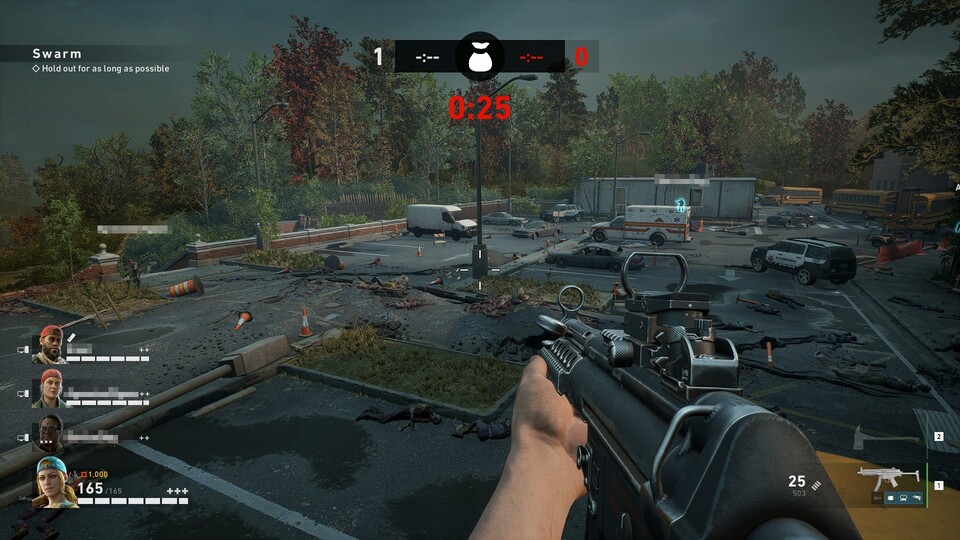 Im »Schwarm-Modus« tretet ihr entweder als Zombies oder als Cleaner gegen andere Spieler an. Hier gilt es so lange wie möglich am Leben zu bleiben, respektive genau dies bei den Kontrahenten zu verhindern.