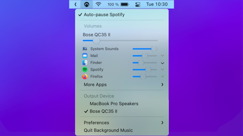 Backgroundmusic hilft euch bei Steuerung der Musik am Mac. Bildquelle: Kyle Neideck