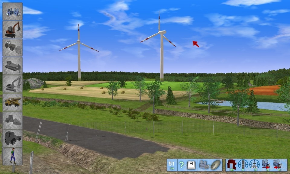 Nicht einmal im Windpark sind die Windräder animiert. 
