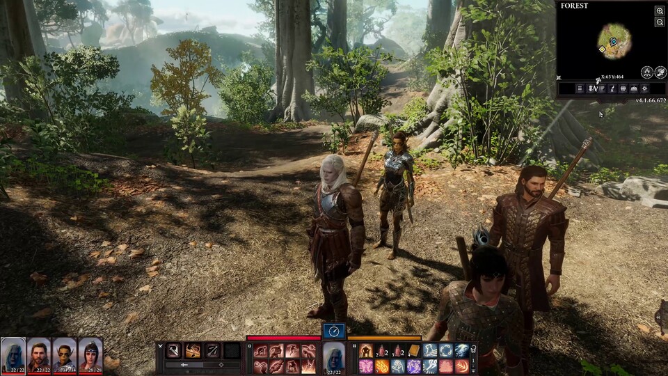 Baldur's Gate 3 zeigt in der neuen Demo einen schönen Wald - und nein, das da in der Mitte ist nicht die Emo-Version von Witcher-Held Geralt.