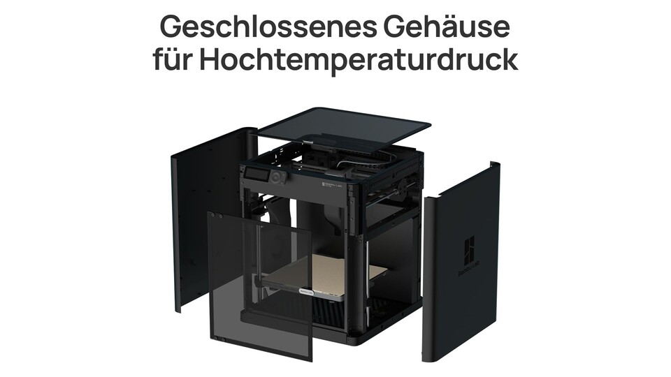 Dank des geschlossenen Gehäuses könnt ihr mit dem P1S auch anspruchsvollere Materialien drucken.