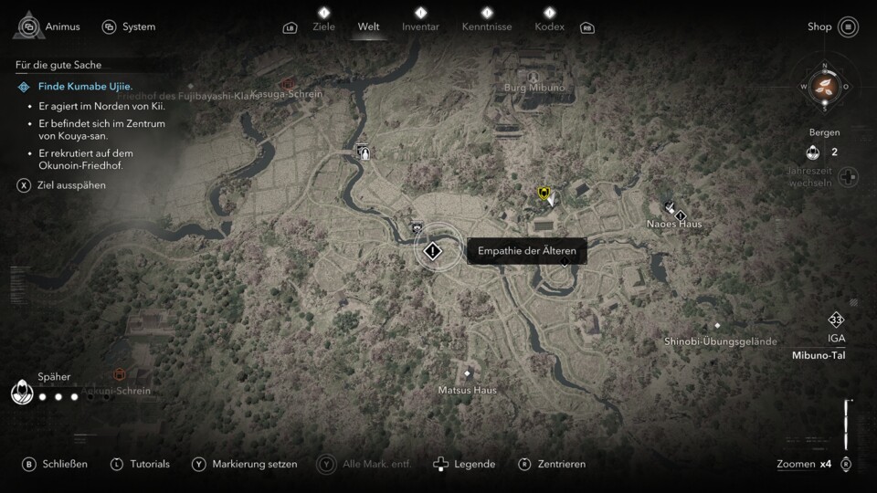 In Naoes Heimatdorf Mibuno findet ihr die Questgeberin am Rand eines Reisfeldes.