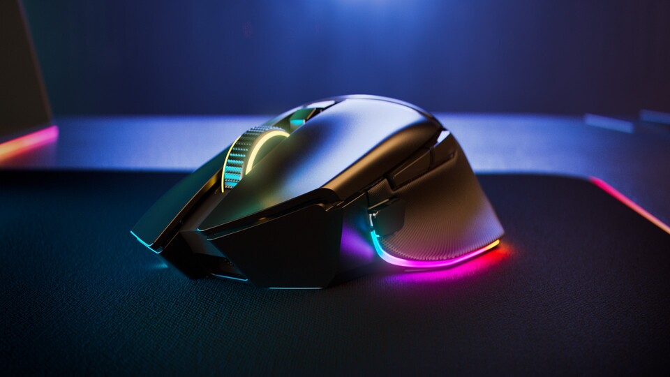 Neben vielen frei belegbaren Tasten und einem erstklassigen 30K-Sensor bietet die Razer Basilisk auch konfigurierbare RGB-Effekte.
