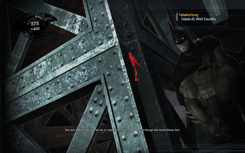 Mit dem Röntgenblick erspäht Batman Gegner durch Mauern und Stahl hindurch. 