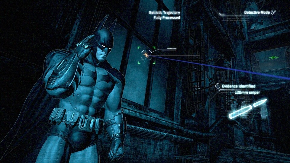 Im Detektive Modus kann Batman unsichtbare Spuren sichtbar machen.