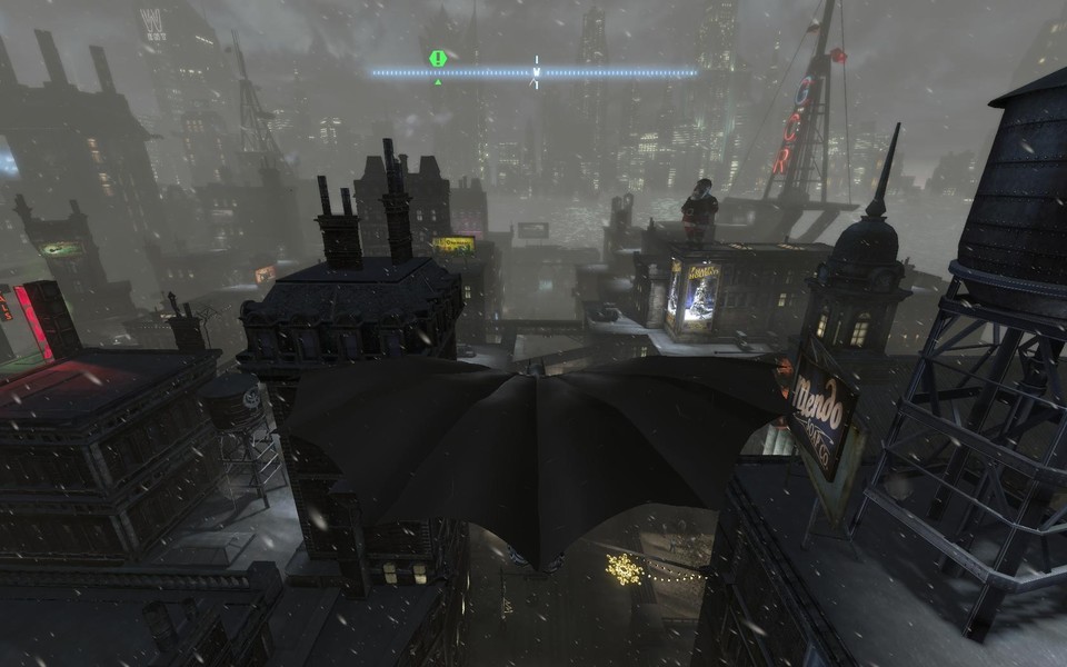 Batman Arkham Origins : Wie in den Vorgängern ist es ein tolles Gefühl, als Batman durch die Luft zu gleiten.