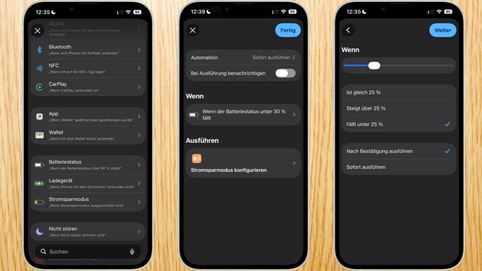 Oft ist die 20 Prozent bei iPhones der Standard für den Batteriesparmodus. Wer dies anpassen möchte, kann dies auch individuell anpassen.