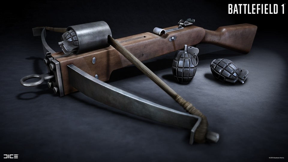 Ab 13. Dezember nutzen Versorger in Battlefield 1 die Granaten verschießende Armbrust.