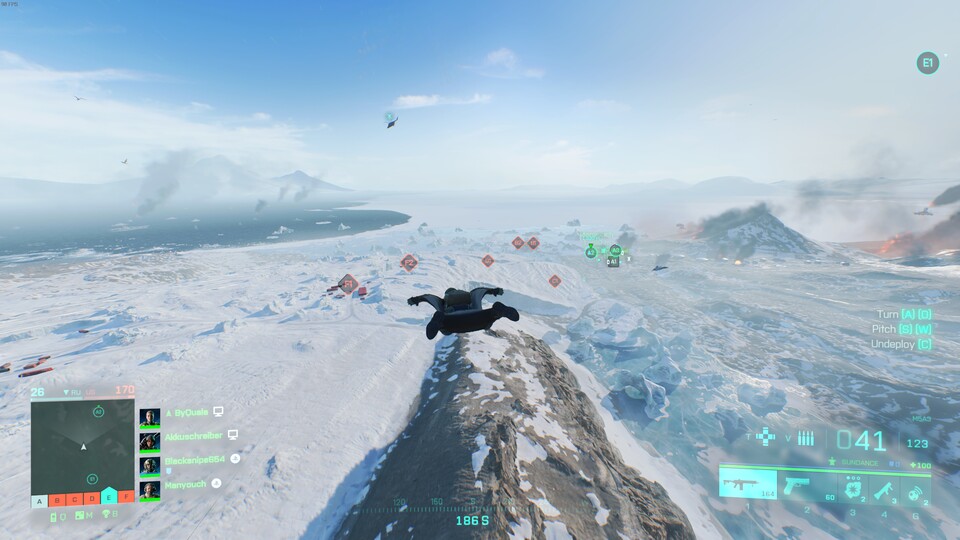 Per Wingsuit über die riesigen Maps fliegen geht jetzt um Längen flüssiger.