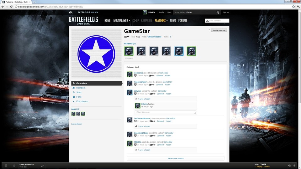 Entwickler DICE schaute sich auch den Browser des Konkurrenten Call of Duty: Elite an.
