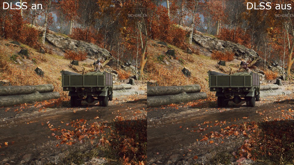 Bei aktivierter DLSS-Kantenglättung wirkt Battlefield 5 in Full HD-Auflösung deutlich unschärfer als ohne das RTX-Feature.