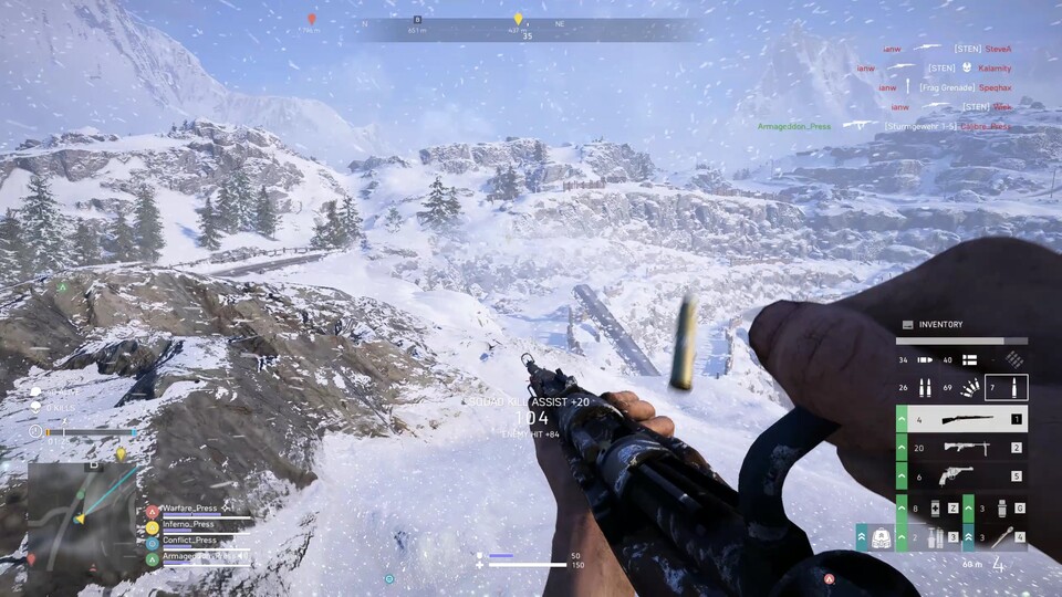 Im Schneesturm auf diesem Bergkamm haben es Sniper natürlich schwerer als unten im Tal.