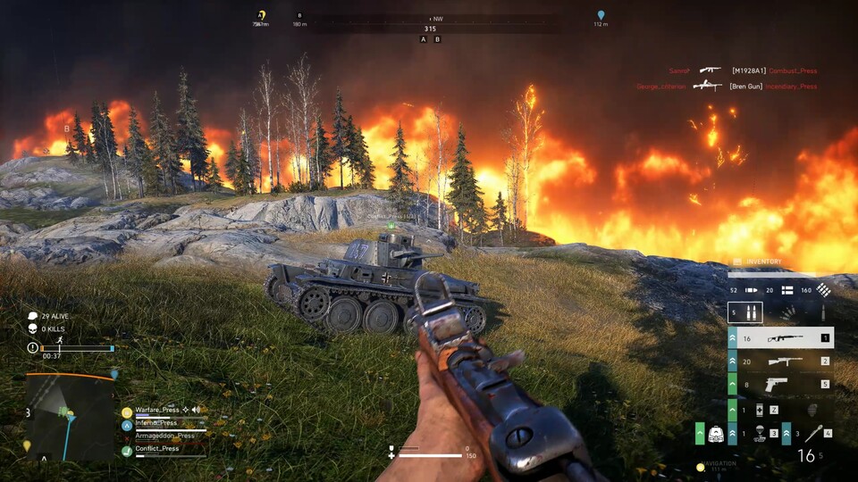 Die Feuerwalze war bereits in Firestorm eine beeindruckende Levelbegrenzung und äscherte Gebäude, Spieler und Fahrzeuge gnadenlos ein.