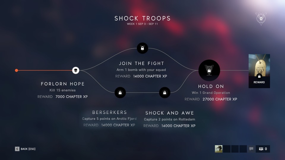 Die &quot;Shock Troops&quot;-Herausforderungen in der Battlefield 5 Beta.