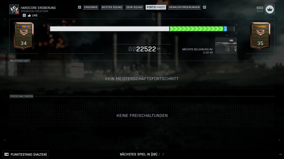 Der Endbildschirm sieht jetzt ziemlich traurig aus.