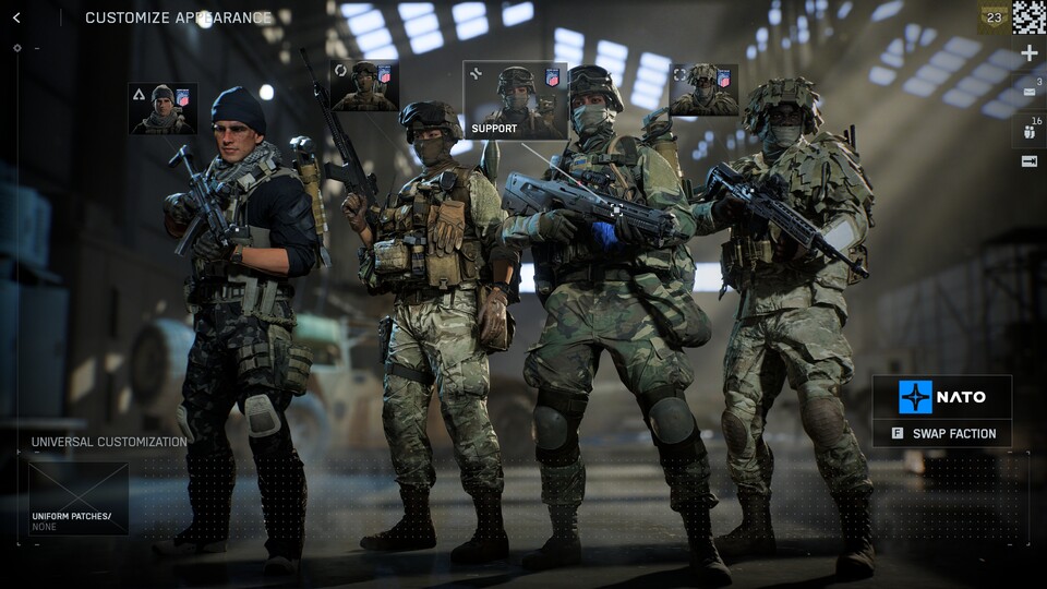 Battlefield 6 strukturiert Skins in Klassen, Squads und dann nochmal in einzelne Charaktere. Hier klickt ihr auf eure Klasse.