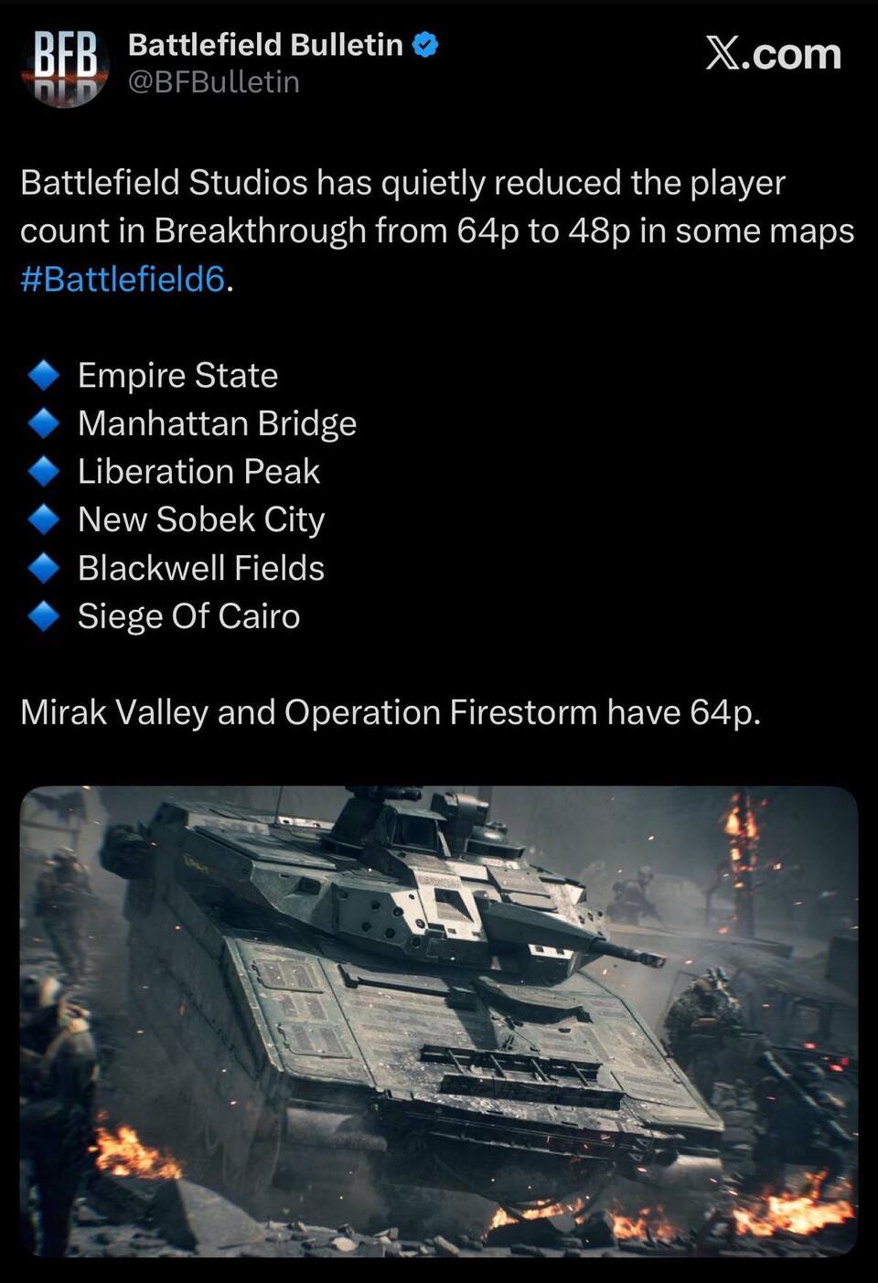 Dice versucht mit den neuesten Änderungen die Maps zu entschlacken.
