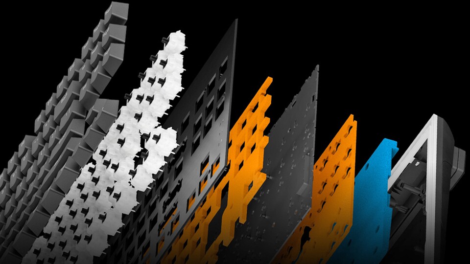 Dank drei Schichten aus Schaumstoff und Silikon seid ihr beim Tippen wirklich mucksmäuschenstill.