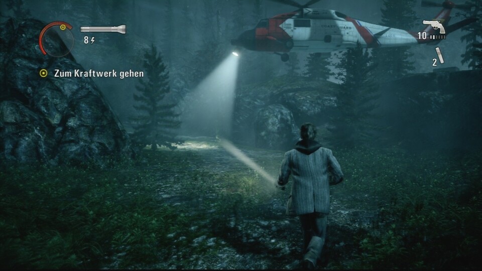 Besonders in Alan Wake wird das Spiel mit dem Licht gekonnt für die Spielerführung eingesetzt. Leuchtende Objekte zeigen bereits aus der Ferne, wo der nächste sichere Hafen liegt.