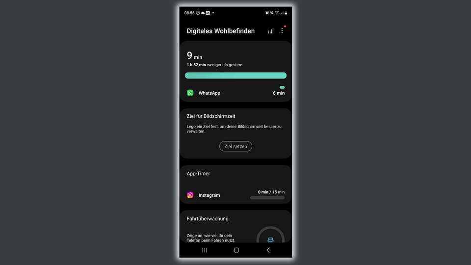 Die App »Digitales Wohlbefinden« ist auf Samsung-Geräten bereits vorinstalliert.