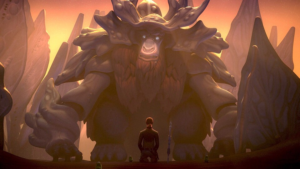 Kanan Jarrus trifft Bendu in Star Wars: Rebels, der den blinden Jedi die Kunst der Perspektive lehrt.