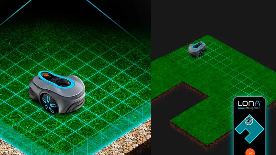 The Gardena Sileno Free 600m² is a smart robotic lawnmower that does not require any boundary cable or wire - it creates a card and you can control it via the app.
