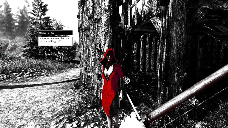 Die Dame in Rot gibt sich rätselhaft. Welche Rolle spielt sie beim Verschwinden der Siedler?