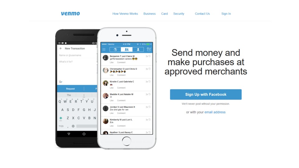 Transaktionsdetails aus der Bezahl-App Venmo sind über die API öffentlich zugänglich.