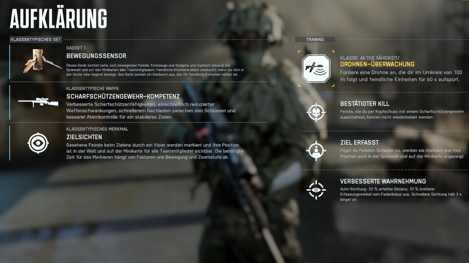 Die Aufklärungsklasse kann Feinde mit der Eigenschaft „Zielvisier“ automatisch aktiv verspotten.