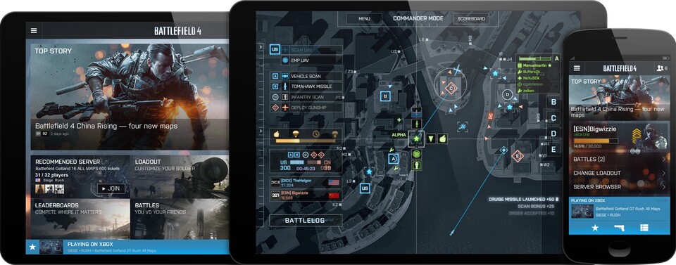 Mit der Commander-App können Battlefield-Experten ihr Team anführen und Drohnen einsetzen.