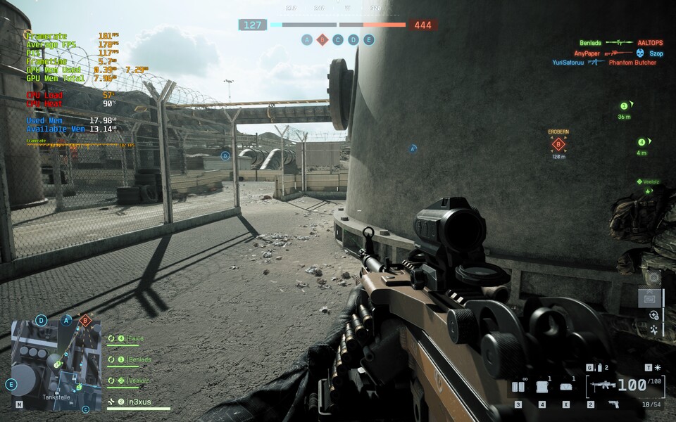 Battlefield 6 läuft auf der RTX 5070 Laptop auch so schon wirklich gut, wollt ihr das 300 Hz besser ausreizen, bekommt ihr mit Multi-Frame-Generation locker hohe, dreistellige FPS.