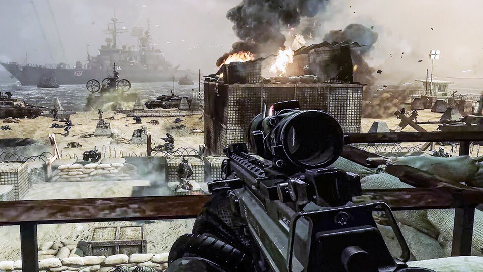 Der USA-Schauplatz von Battlefield 6 soll um neue Kalifornien-Maps erweitert werden. (Szene aus Call of Duty: Ghosts, Invasion von Fort Santa Monica, USA)