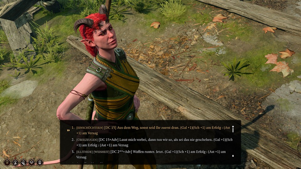 Dank OIO sehen wir bereits vorher, welche Konsequenzen unsere Dialogoptionen haben werden.