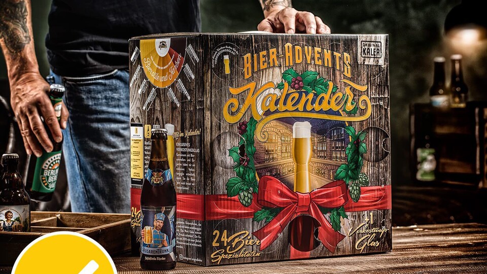 24 Törchen mit 24 Biersorten, die euch genüßlich auf dem Weg zum Weihnachtsfest begleiten.