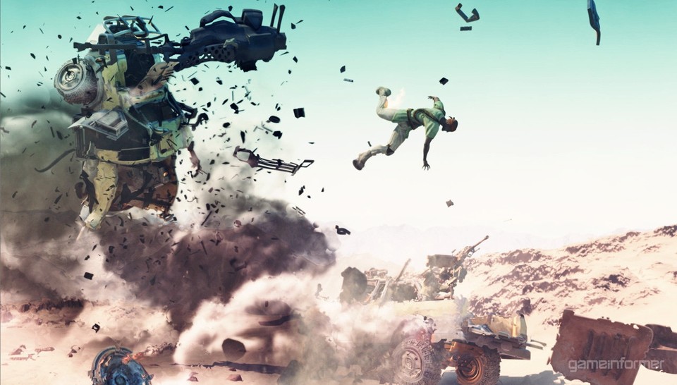 Das erste Bild zum neuen Bioware-Spiel zeigt einen explodierenden Wüstenjeep.