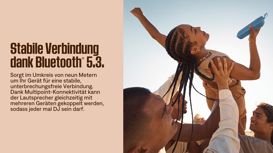 Im Partymode könnt ihr euren Lautsprecher für noch mehr Sound mit anderen Bose-Boxen koppeln.
