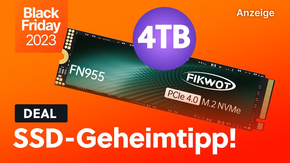 4TB M.S NVMe SSD für PCIe 4.0 im Black Friday-Sale: Viel günstiger als die Samsung 990 Pro und fast genauso schnell!