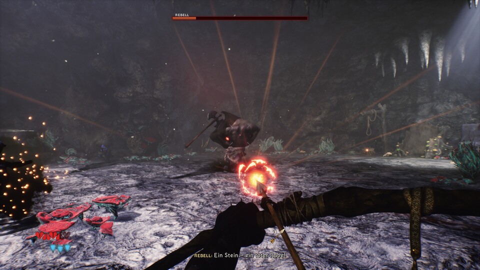 Dieser fiese Pilz ist überraschend schnell, während ich mich eher ungelenk bewege.