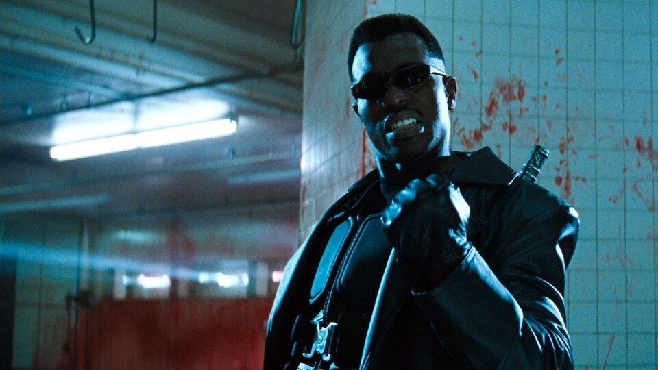 The Blade films with Wesley Snipes appeared long before the time of the MCU and were anything but squeamish when it came to depicting violence. Image source: New Line Cinema Marvel