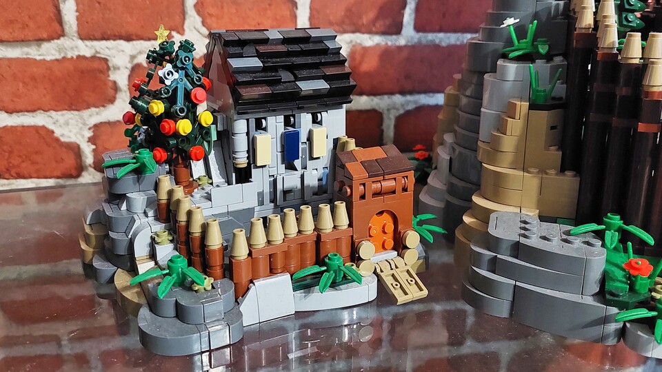 Meine kleine Burg Blausteine aus dem Adventskalender steht bei mir im Wohnzimmer direkt neben der großen.