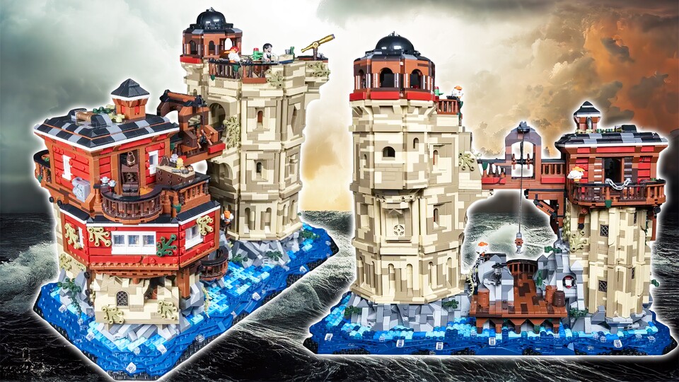 Der Neubau aus dem charakteristischen roten Holz ist im Atelier im Hintergrund – hier sticht vor allem die alte Runie hervor.