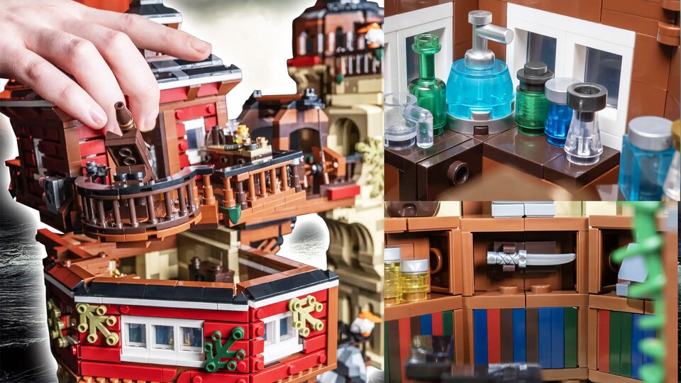 Im Minifiguren-Maßstab kann man die beiliegenden Minifiguren sehr gut in Szene setzen. Vor allem bei so einem dichten Innenleben.