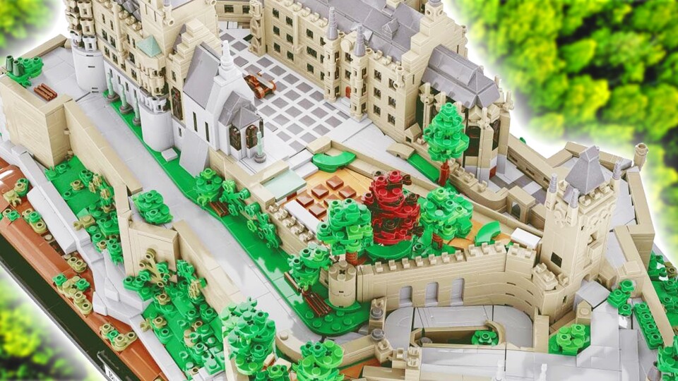 Obwohl sie aus kleinen Teilen besteht, ist die Burg Hohenzollern extrem detailreich. Auf dem Innenhof erkennt man sogar die Kanone!