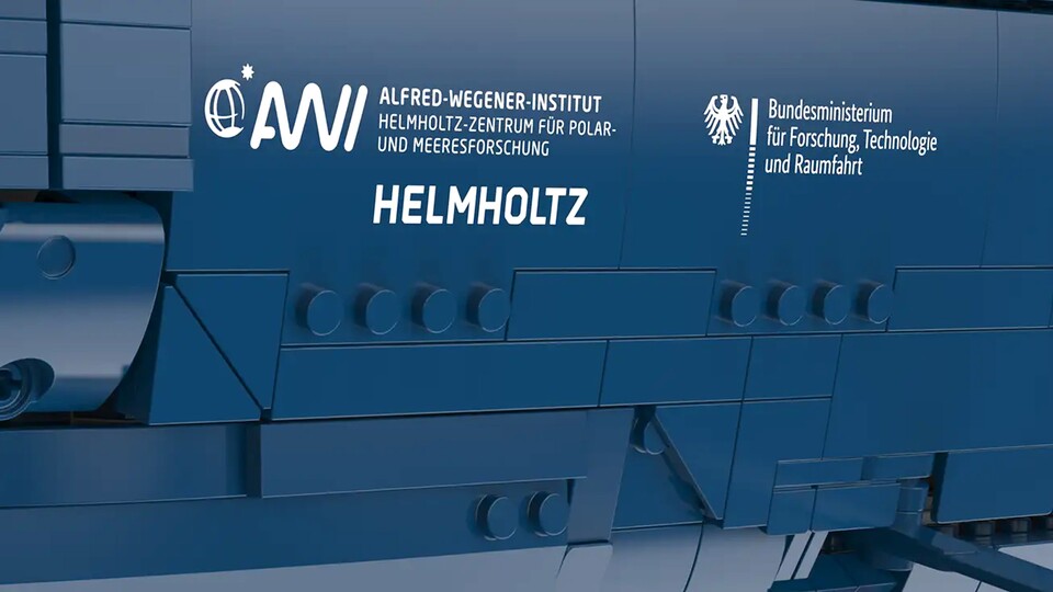 Neben dem Logo des AWI ist auch das Bundesministerium für Forschung, Technologie und Raumfahrt (BMFTR) am Rumpf repräsentiert.