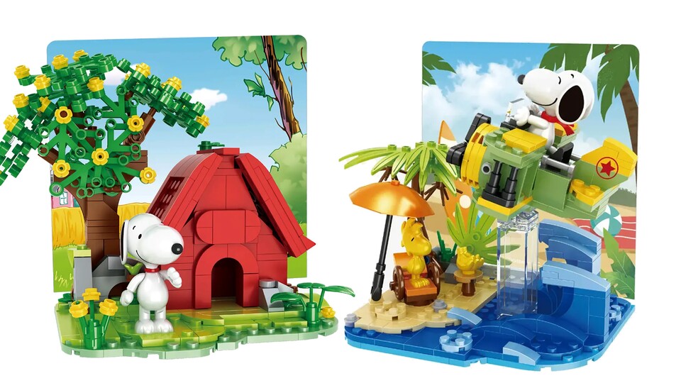 Der süße Hund aus dem amerikanischen Cartoon-Klassiker: Snoopy gibts mit Hundehütte oder Flugzeug.