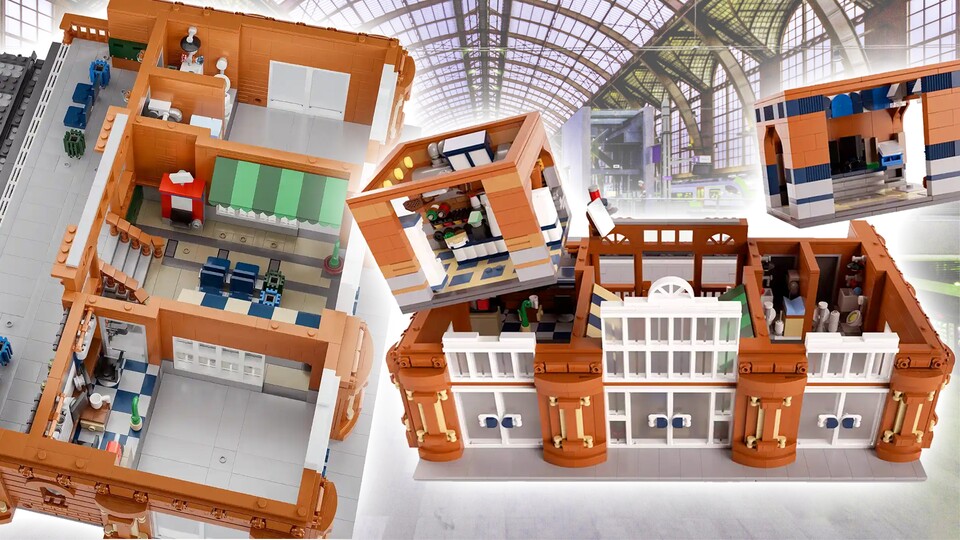 Die Haupthalle hat zwei freie Flächen, die mit einer von sechs verschiedenen Shops gefüllt werden können. Oder ihr baut ganz eigene.