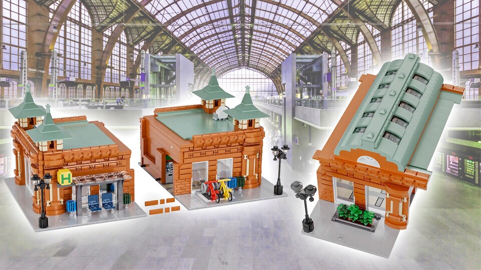 Durch Zwischenmodule und Endstücke könnt ihr die Haupthalle mit weiteren Gebäudeflügeln ergänzen.