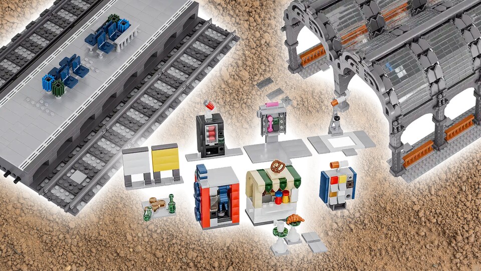 Die Bahnsteige können zusätzlich mit Kleinigkeiten erweitert werden. Getränkeautomaten, Brezelstand oder ausgekippte Bierflaschen.