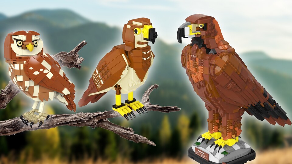 Wie schön doch diese BlueBrixx-Raubvögel sind. Steinkauz, Mäusebussard und Steinadler. Vorsicht vor den Krallen!